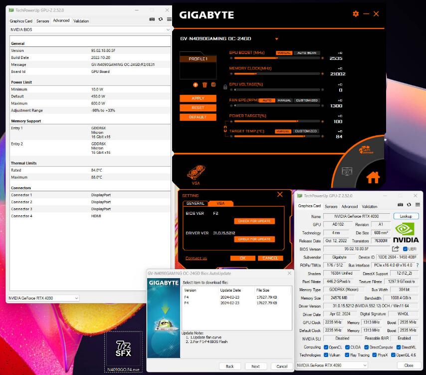 技嘉为RTX4090推出新VBIOS改进风扇曲线设定 技嘉为RTX4090推出新VBIOS改进风扇曲线设定