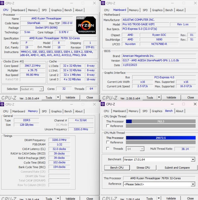 AMD Ryzen Threadripper 7980X和7970X评测对比 AMD Ryzen Threadripper 7980X和7970X评测对比